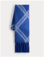 Knitted Argyle Tassel Scarf