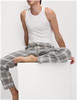 Pure Cotton Checked Loungewear Bottoms