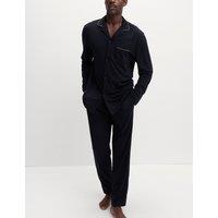 M&S Cotton Modal Blend Pyjama Set Black