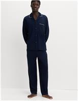 M&S Cotton Modal Blend Pyjama Set Black