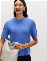 Air-Yarn Crew Neck Knitted Top