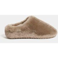 M&S Leather Shearling Mule Slippers Mink
