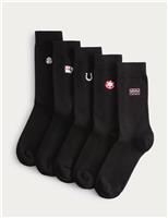 5pk Cool & Fresh Casino Cotton Rich Socks