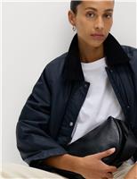 Waxed Look Short Utility Jacket