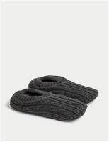 Cable Knit Slipper Socks