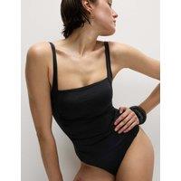 M&S Tummy Control Padded Square Neck Swimsuit Black