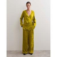 Avocado Oil Viscose Jacquard Trouser