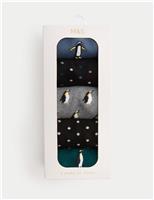 5pk Cool & Fresh Penguin Cotton Rich Socks