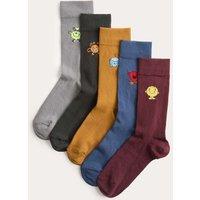 M&S 5 Pack Cotton Rich Mr Men Socks Multi