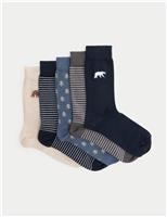 5pk Cool & Fresh Bear Cotton Rich Socks