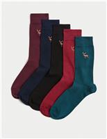 5pk Cool & Fresh Stag Cotton Rich Socks
