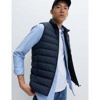 M&S Feather and Down Padded Lightweight Gilet Navy