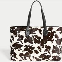 Hair On Leather Animal Print Tote Bag