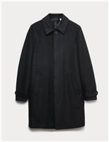 Wool Blend Textured Car Coat