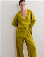 Avocado Jacquard Wrap Shirt Co-ord