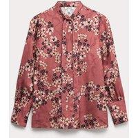 Floral Print Jacquard Collared Blouse