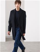 Wool Blend Revere Coat with Cashmere