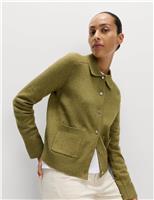 Air-Yarn Collared Button Front Cardigan