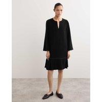 Crepe Box Pleat Shift Dress
