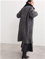 Wool Blend Herringbone Cocoon Longline Coat