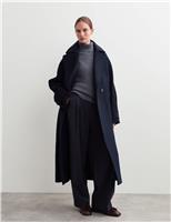 Pure Wool Relaxed Longline Cocoon Coat