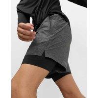 Goodmove Double Layered 5 inch Sports Shorts Black