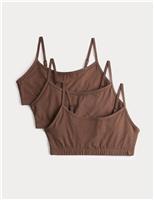 3 Pack Cotton with Stretch Crop Tops (6-16 Yrs)