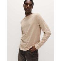 M&S Pure Cotton Crew Neck T-Shirt Natural