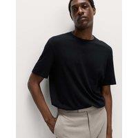 M&S Relaxed Fit Pure Cotton T shirt Black