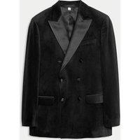M&S Tailored Fit Velvet Suit Jacket Black