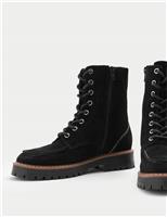 Suede Block Heel Ankle Boots