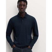 M&S Ultimate Cotton Rich Polo Shirt Navy