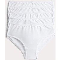 M&S 10 Pack Cotton with Stretch Knickers (2-14 Yrs) White