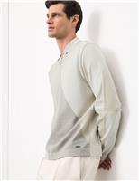 Half zip Long Sleeve Knitted Polo Shirt