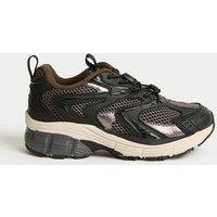 M&S Kids' Freshfeet Toggle Runner Trainers (4 Small - 7 Large) Black Mix