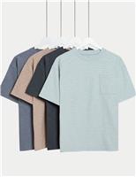 4pk Pure Cotton Striped T-Shirts (6-16 Yrs)