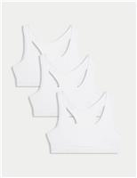 3pk Cotton Rich Crop Tops (6-16 Yrs)