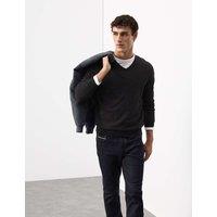 Autograph Pure Extra Fine Merino Wool V-Neck Jumper Charcoal