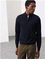 Pure Extra Fine Merino Wool Half Zip Jumper