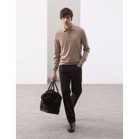 Autograph Pure Extra Fine Merino Wool Polo Shirt Cappuccino