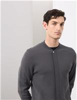 Milano-Knit Baseball Neck Bomber Jacket