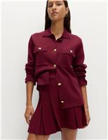 Ribbed Pleated Knitted Mini Skirt