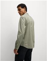 Regular Fit Pure Cotton Striped Oxford Shirt