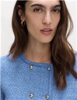 Cotton Blend Textured Knitted Jacket