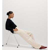 M&S Denim Drawstring Wide-Leg Trousers Light Cream