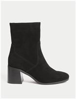 Suede Block Heel Ankle Boots