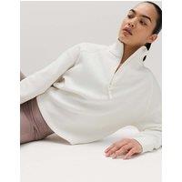 Goodmove Rib Half Zip Yoga Sweatshirt Ivory