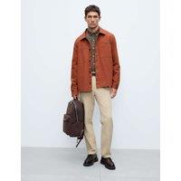 M&S Straight Fit Italian Moleskin 5 Pocket Trousers Light Buff