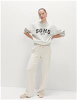 Modal Blend Striped Wide Leg Joggers