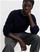 Supersoft Ribbed Crew Neck Jumper with Wool